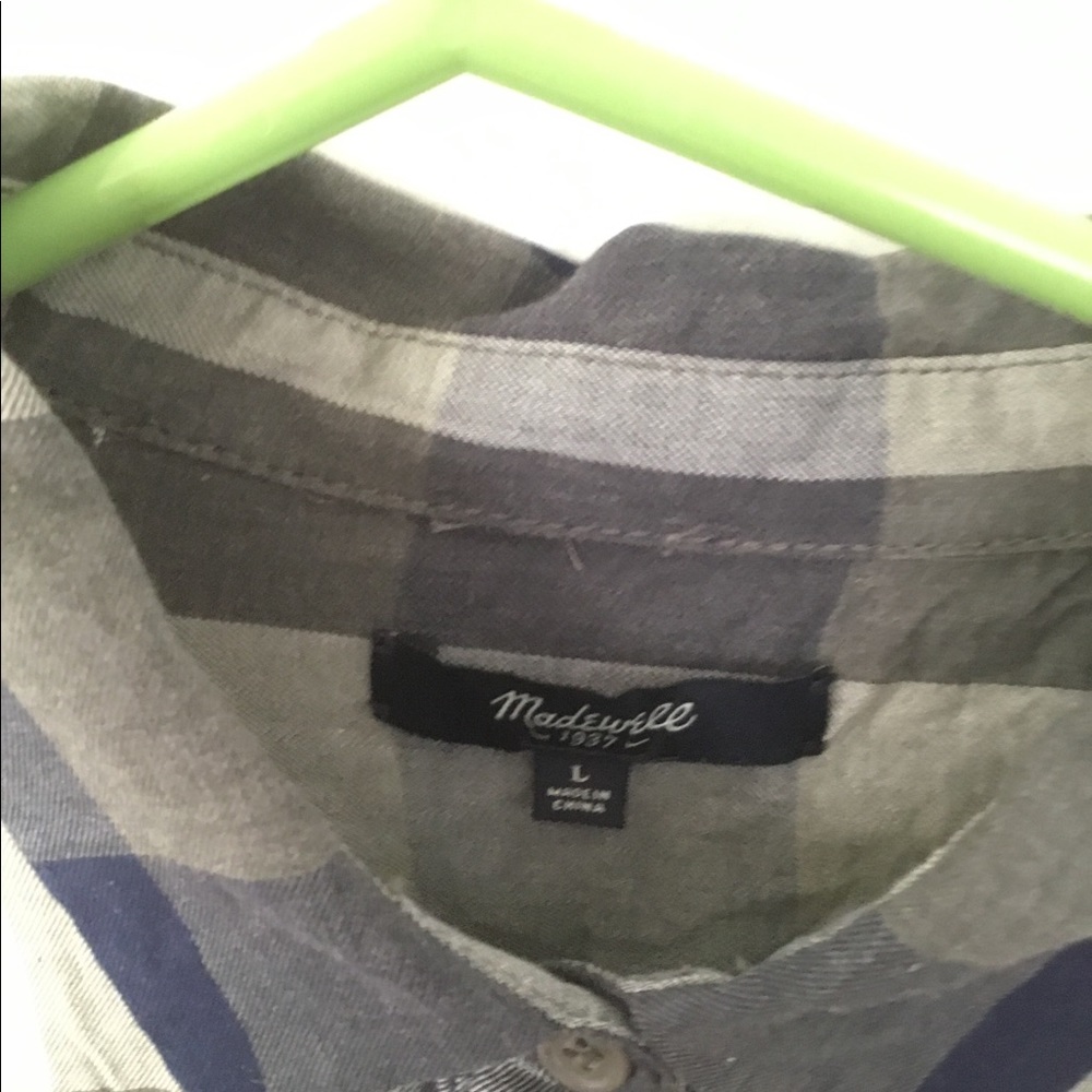 Madewell Sz L - brushed cotton plaid blouse